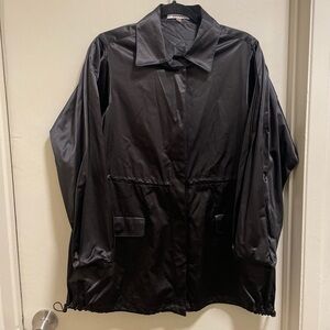 DKNYC Black Lightweight Utility Jacket | Drawstring Waist | Size S | NWT